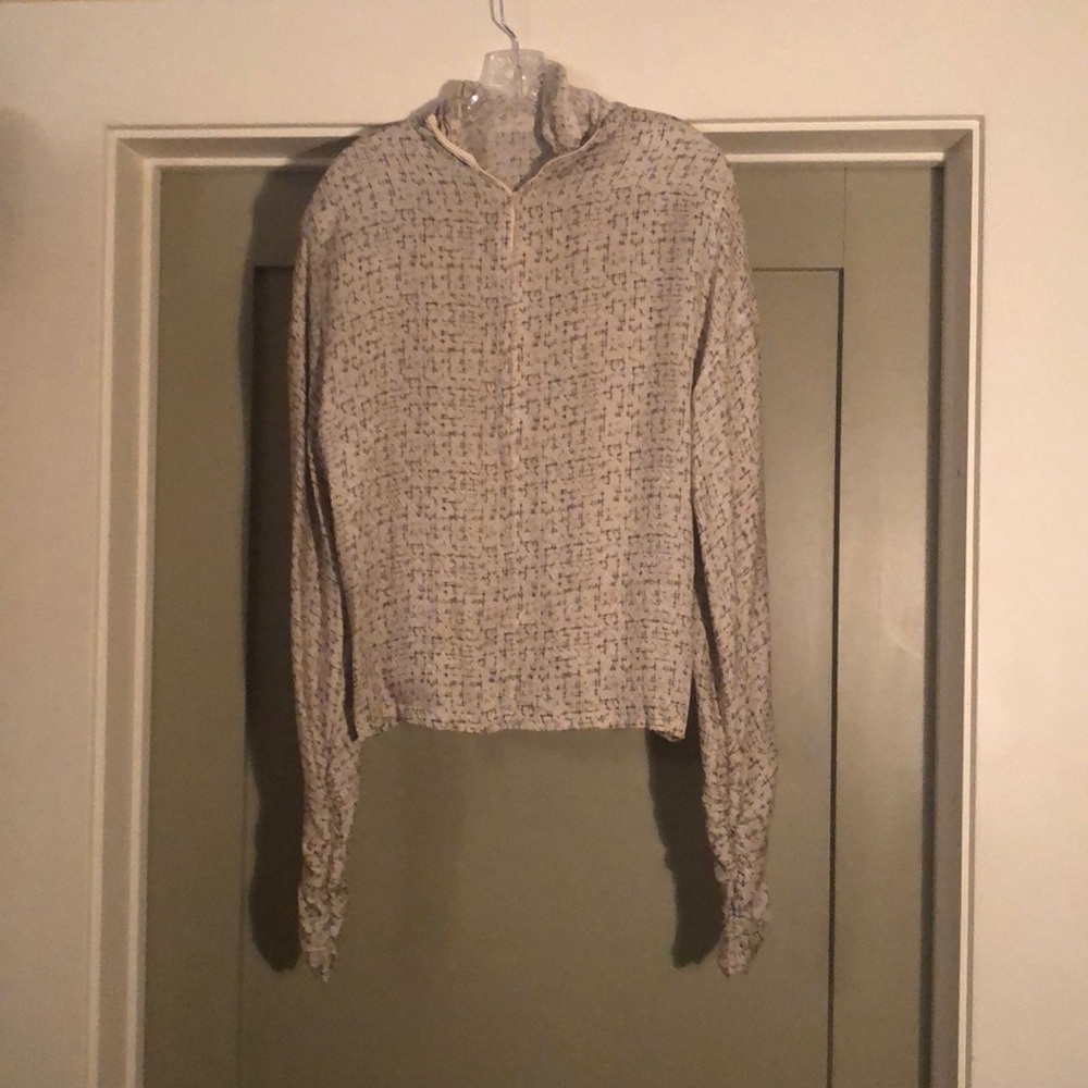 Cream shirt with black pattern